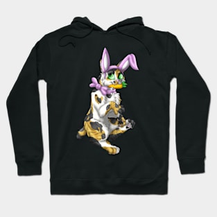 Bobtail BunnyCat: Calico Tabby (Pink) Hoodie